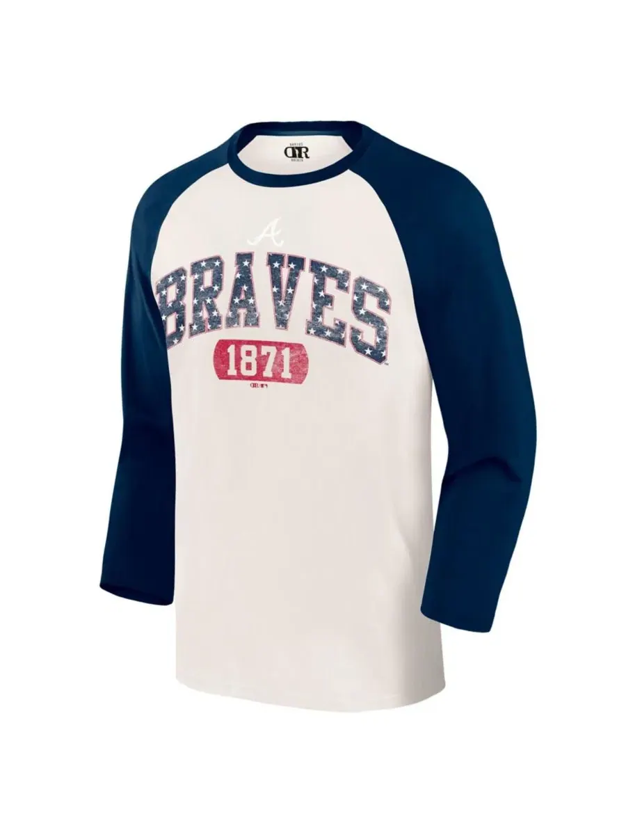 Футболка реглан с рукавом 3/4 с принтом Atlanta Braves Americana Darius Rucker Collection By — изображение 2 из 4