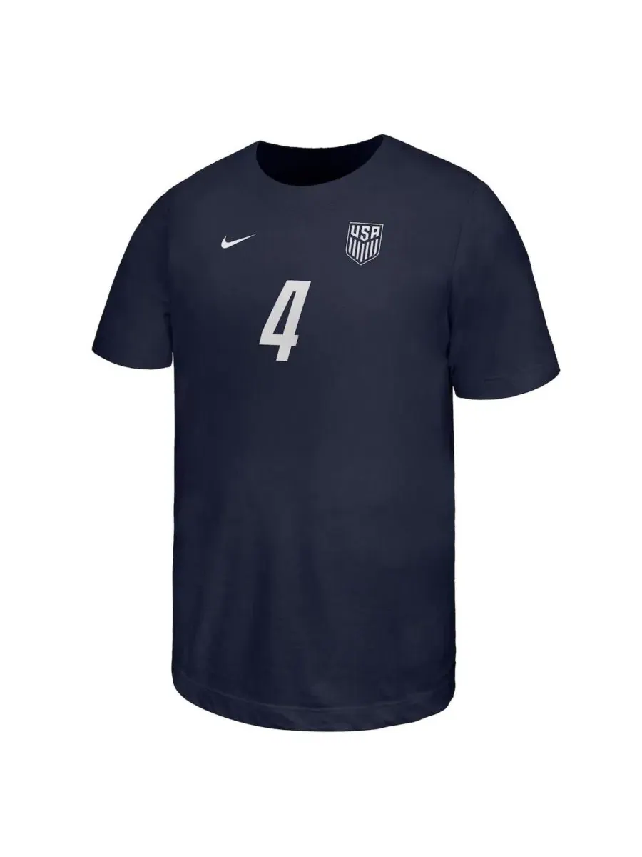 Футболка с длинным рукавом Tyler Adams Navy USMNT Nike — изображение 2 из 3, темно-синий
