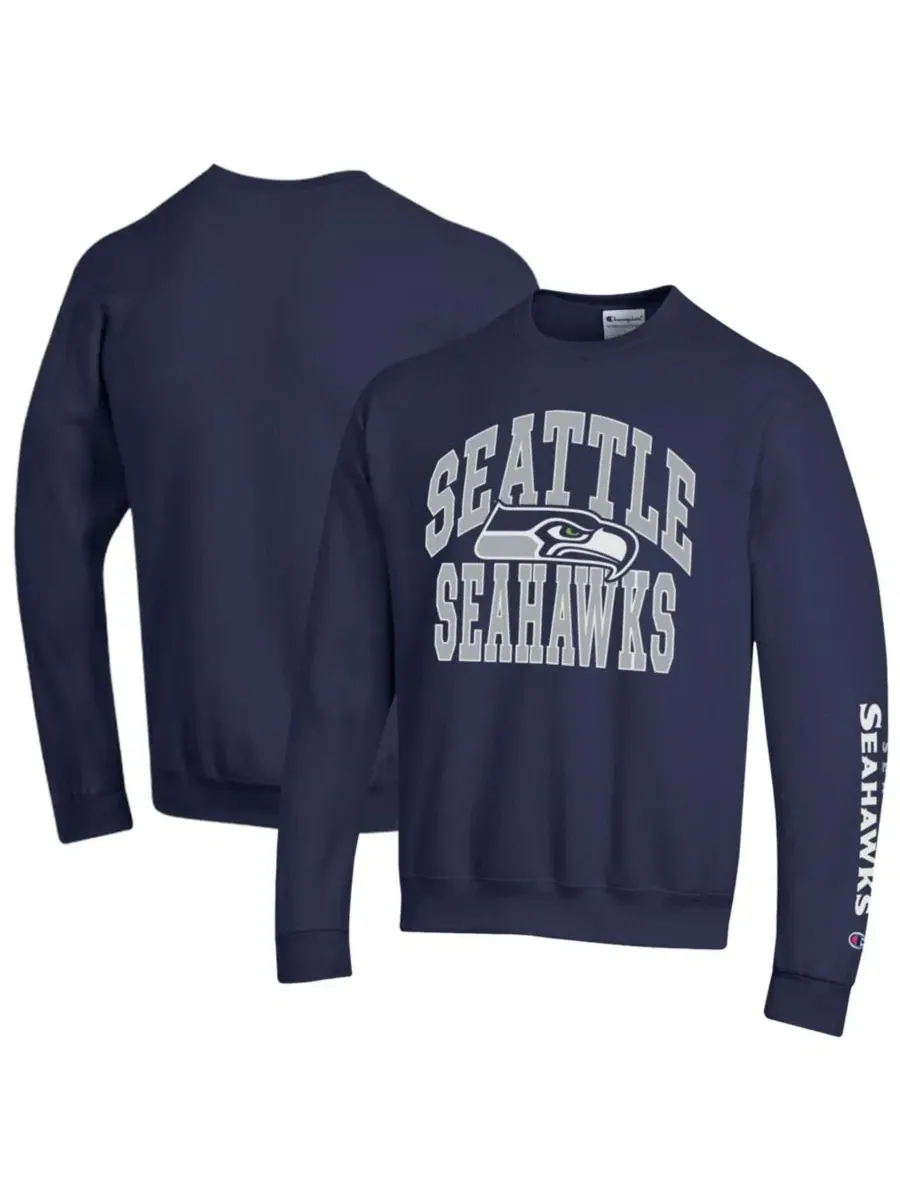 Свитшот из флиса Powerblend Seattle Seahawks Champion — изображение 1 из 3, темно-синий