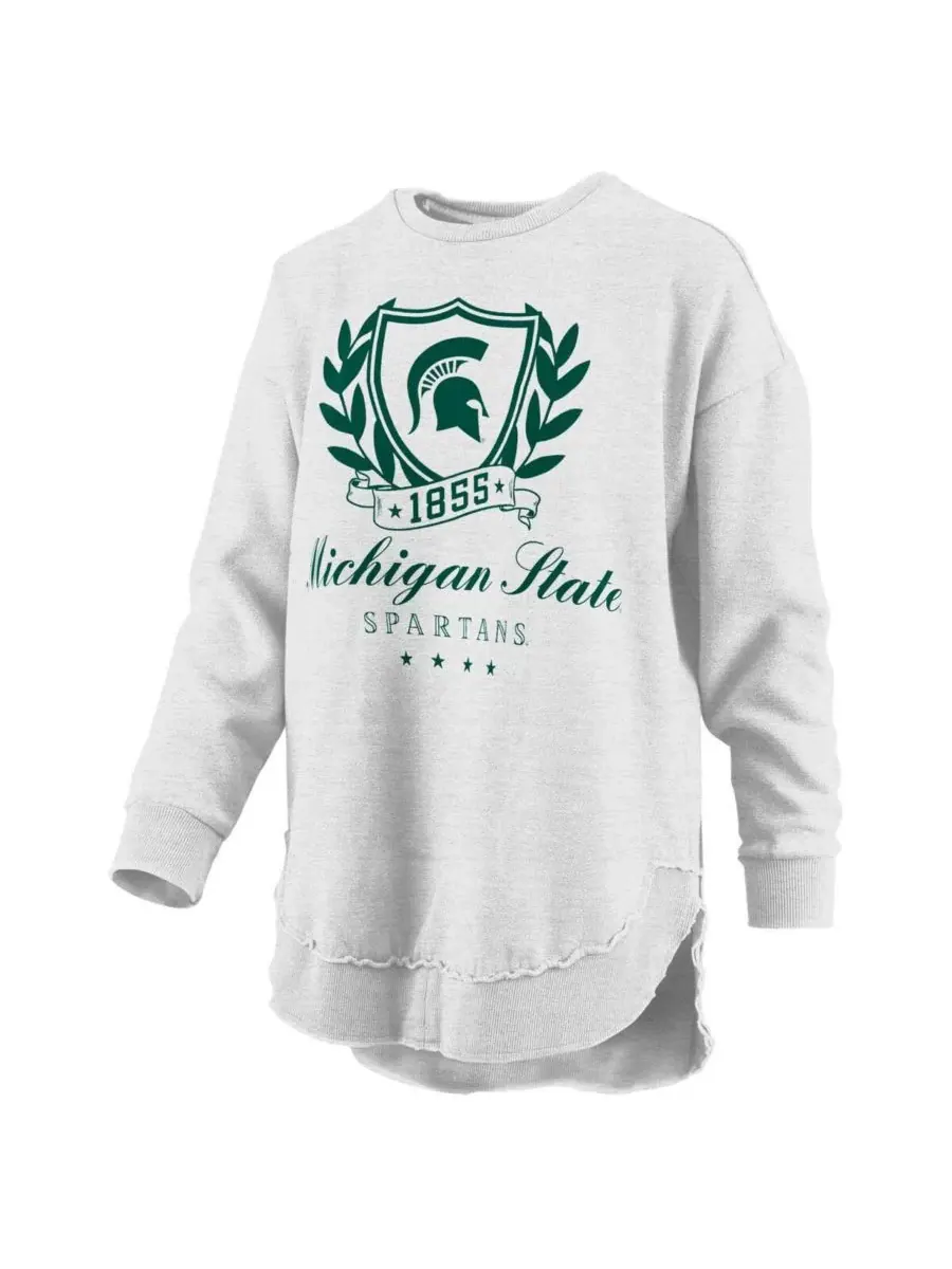 Pressbox Женская толстовка-пончо меланж серого цвета с символикой Michigan State Spartans Field Day — изображение 3 из 3