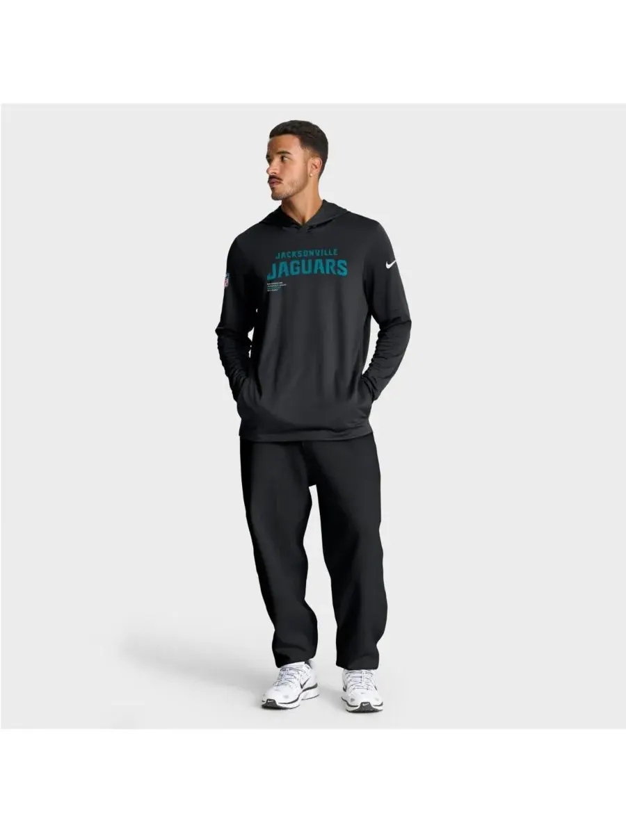 Nike Мужская черная толстовка с длинными рукавами Jacksonville Jaguars Sideline Pure Fury — изображение 3 из 5, черный
