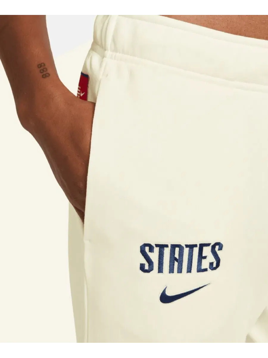 Женские спортивные брюки Nike USMNT Club Fleece Mid-Rise — изображение 2 из 3, белый