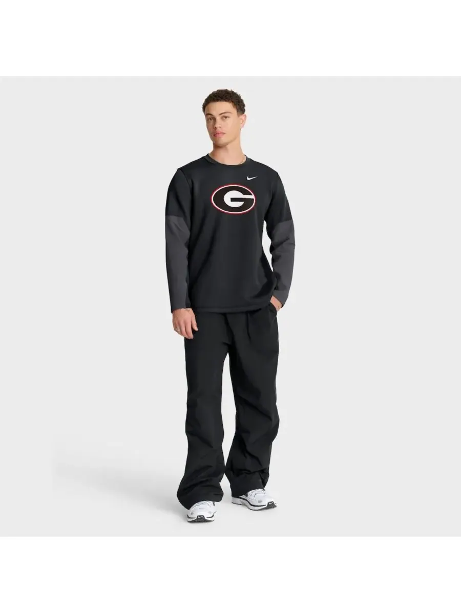 Nike Мужская черная футболка с длинным рукавом Georgia Bulldogs 2025 Sideline Coach Performance — изображение 3 из 5, черный