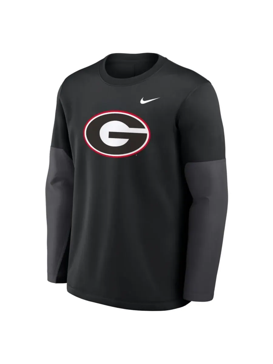Nike Мужская черная футболка с длинным рукавом Georgia Bulldogs 2025 Sideline Coach Performance — изображение 5 из 5, черный