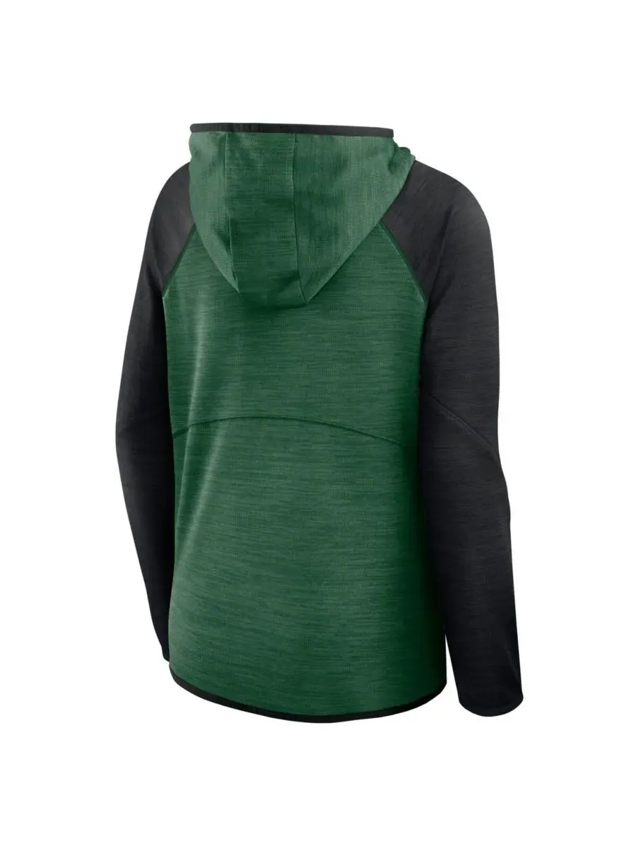 Fanatics Женская зелено-черная толстовка на молнии New York Jets Redzone End Around Pass Raglan — изображение 2 из 3