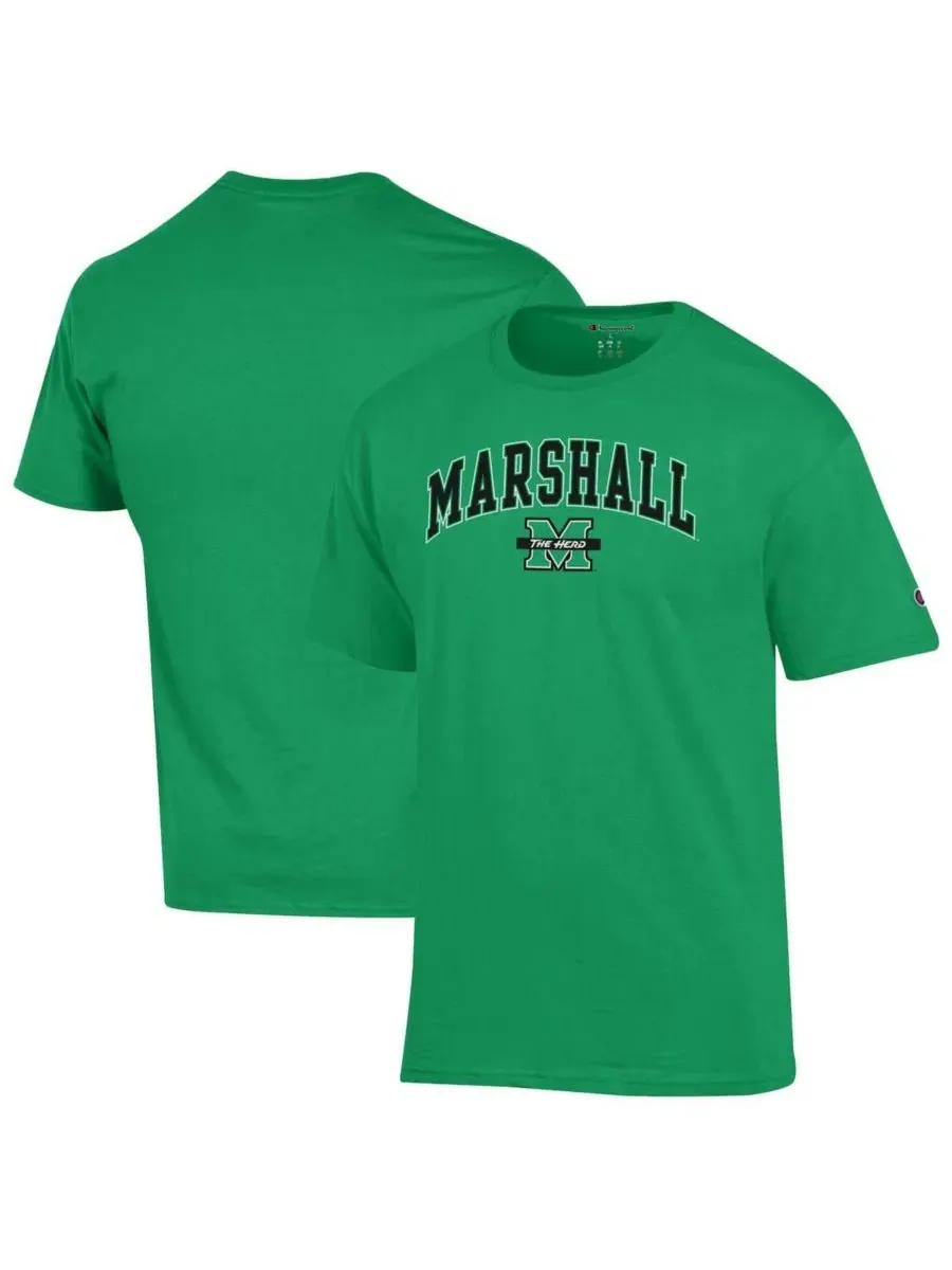 Футболка с длинным рукавом с принтом Arch Over Logo Marshall Thundering Herd Champion — изображение 1 из 3, зеленый