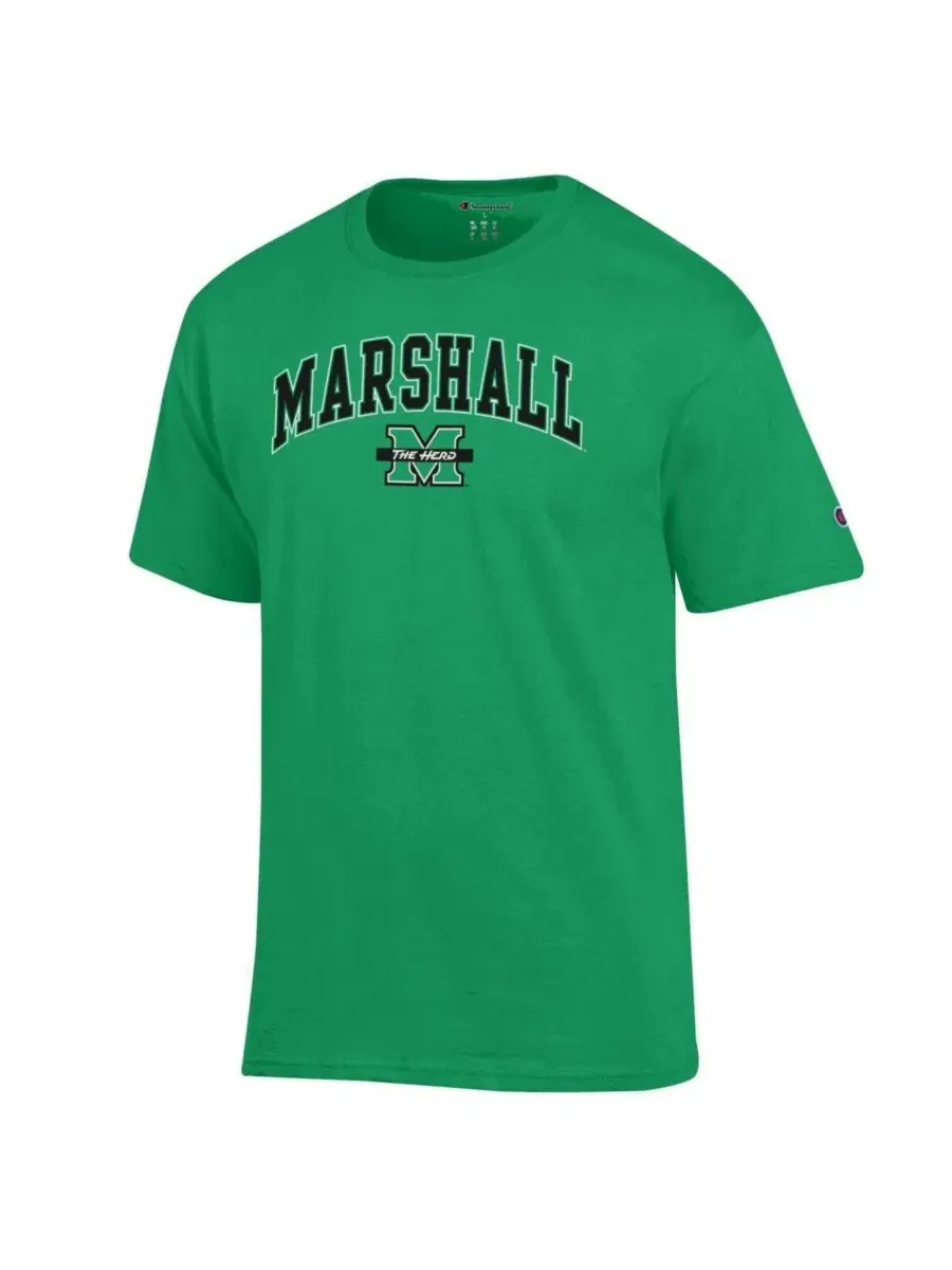 Футболка с длинным рукавом с принтом Arch Over Logo Marshall Thundering Herd Champion — изображение 2 из 3, зеленый