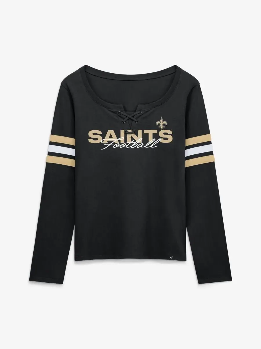 Футболка с длинным рукавом и шнуровкой New Orleans Saints Team First Coverage Scheme Fanatics — изображение 1 из 2