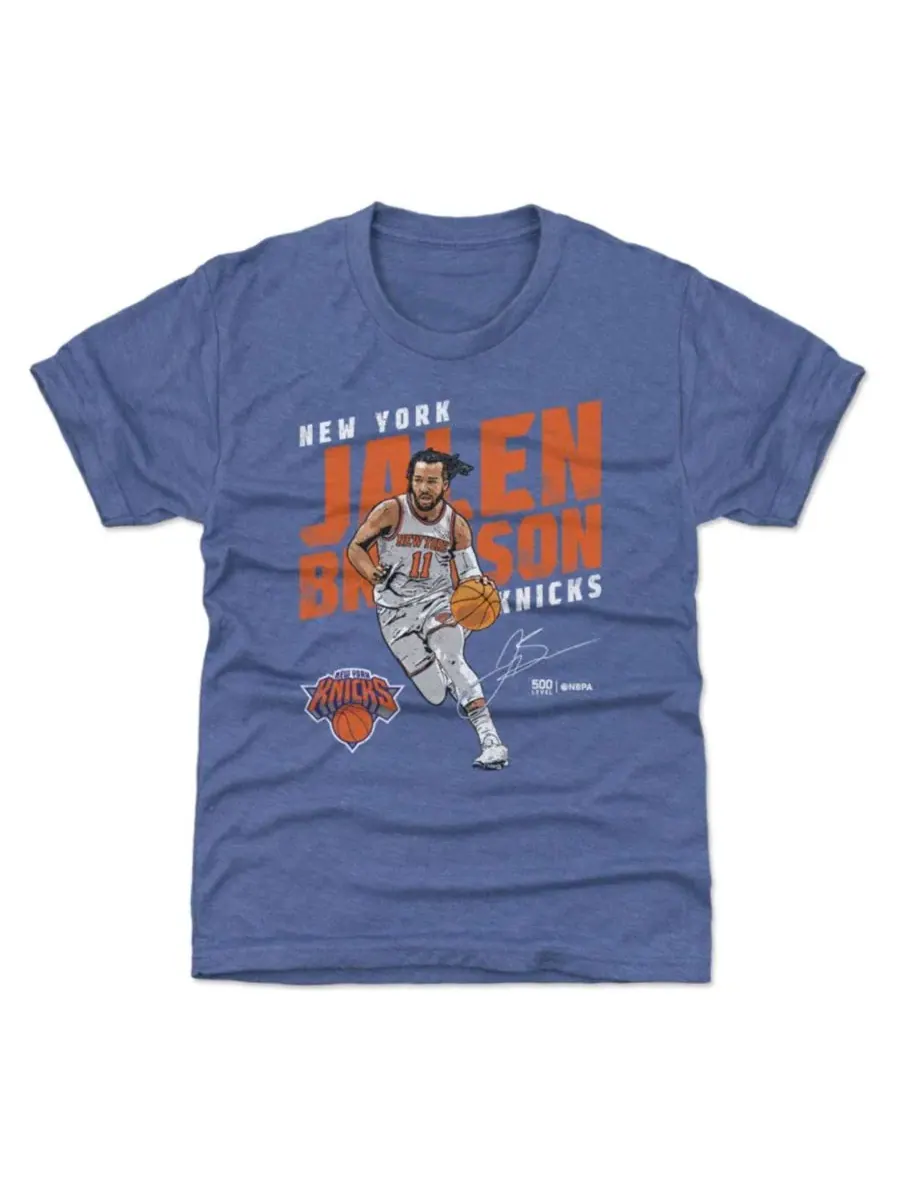 Футболка с цифровой печатью Jalen Brunson Slant 500 Level — изображение 1 из 1, синий