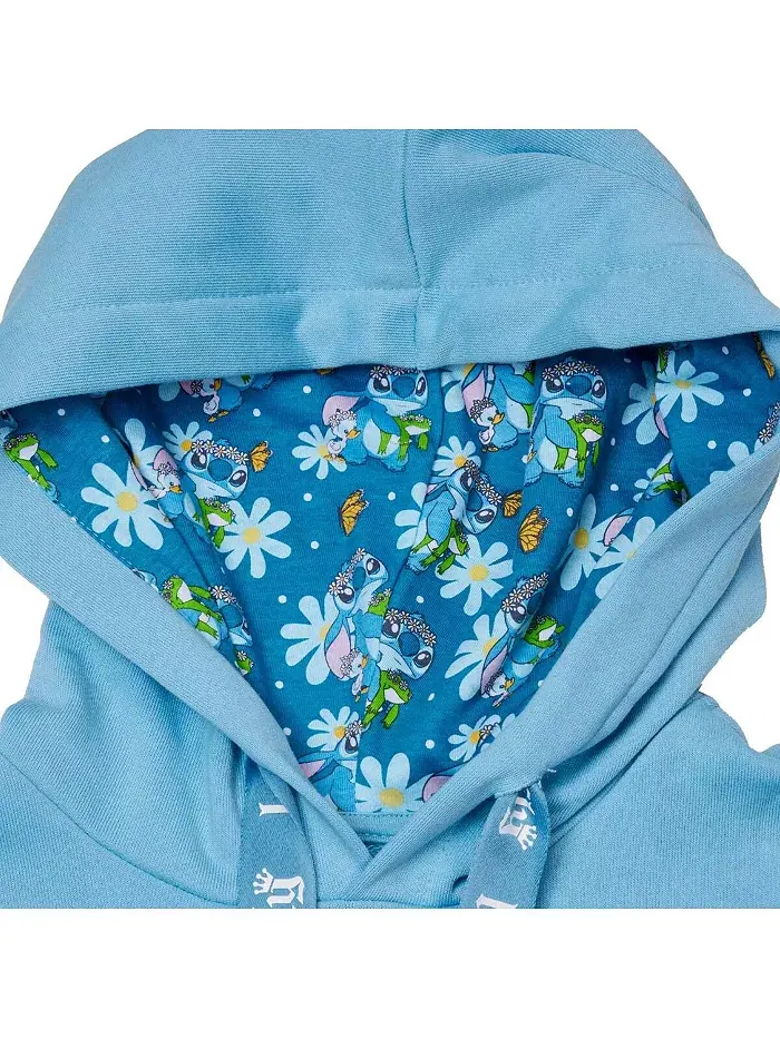 Мужская и женская голубая толстовка с капюшоном Lilo and Stitch Springtime Daisy Loungefly — изображение 4 из 4