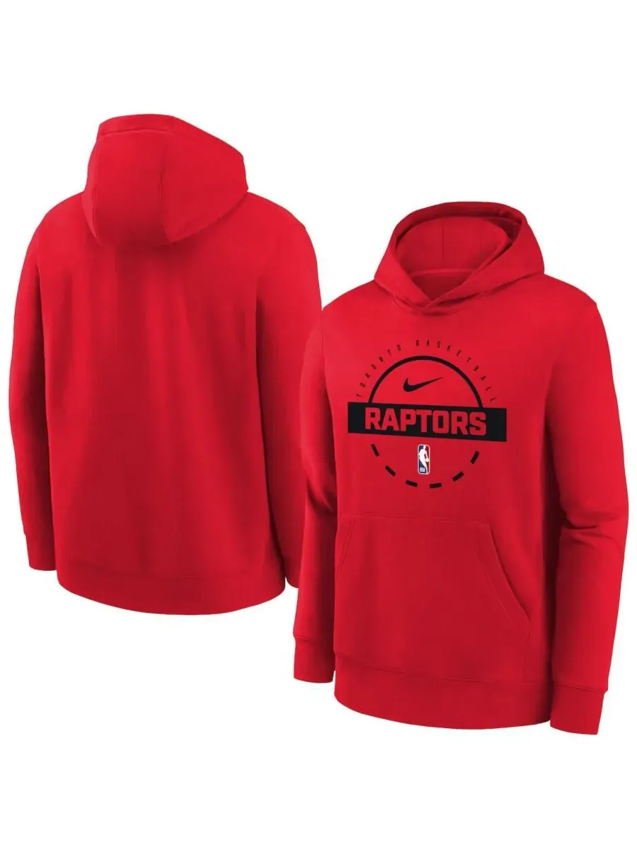 Nike Детская толстовка с капюшоном из флиса красного цвета с символикой команды Toronto Raptors — изображение 1 из 3, красный