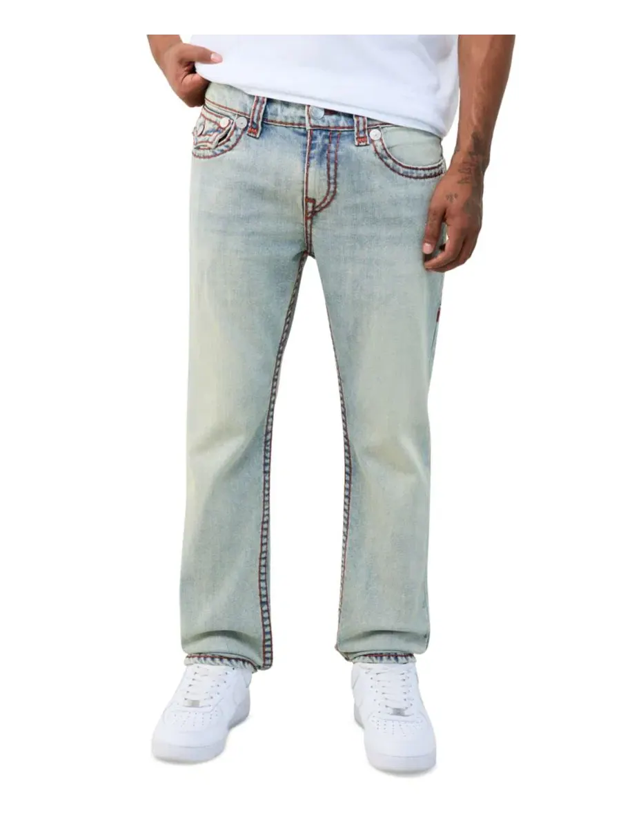 Мужские джинсы скинни с контрастной строчкой Rocco Skinny Super T Flap True Religion, Arena Lights — изображение 3 из 3