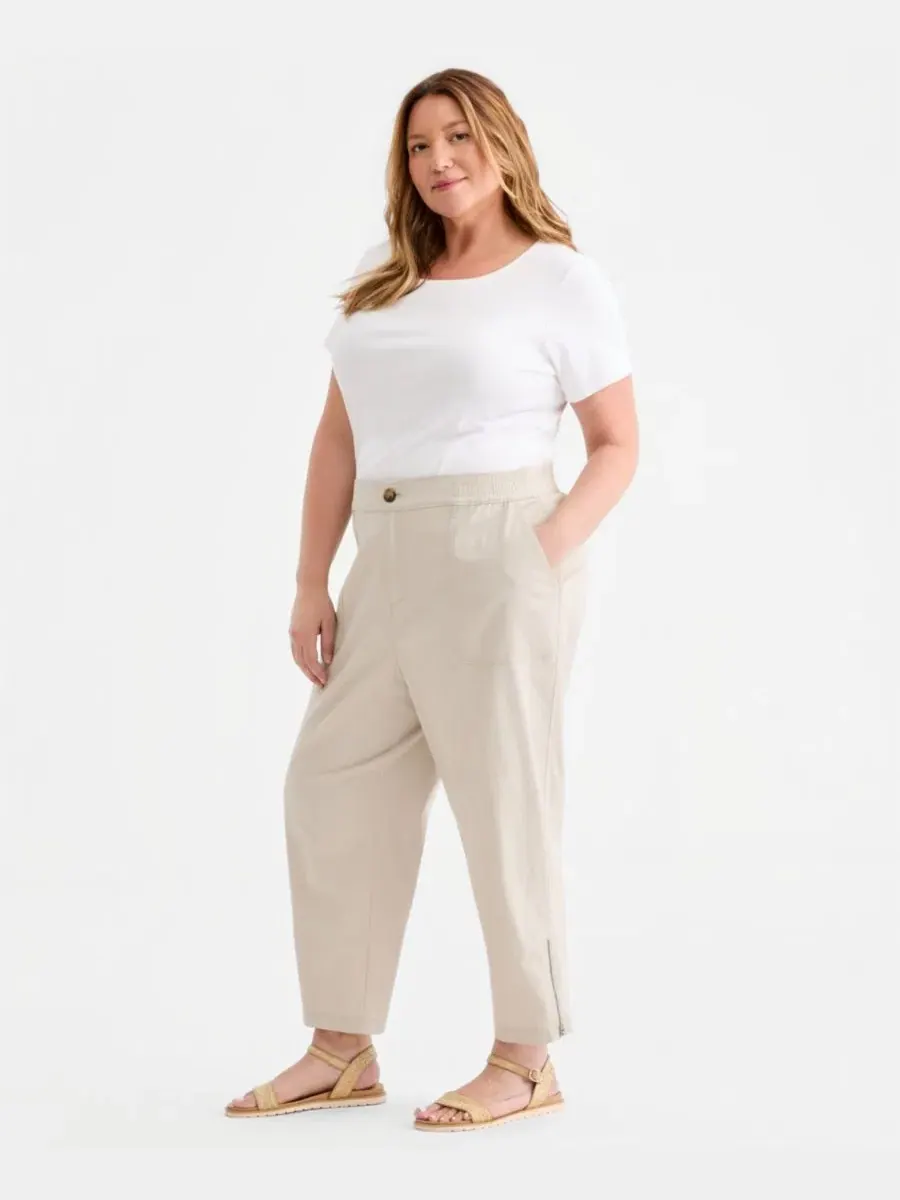Брюки укороченные зауженные с боковой молнией Style & Co, Stone Wall — изображение 2 из 4
