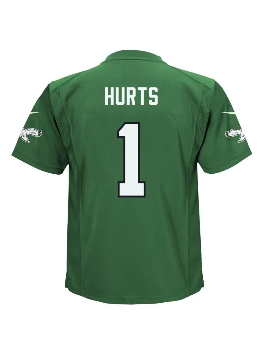 Детская футболка для мальчиков и девочек Jalen Hurts Kelly Philadelphia Eagles (альтернативная — изображение 3 из 3, зеленый