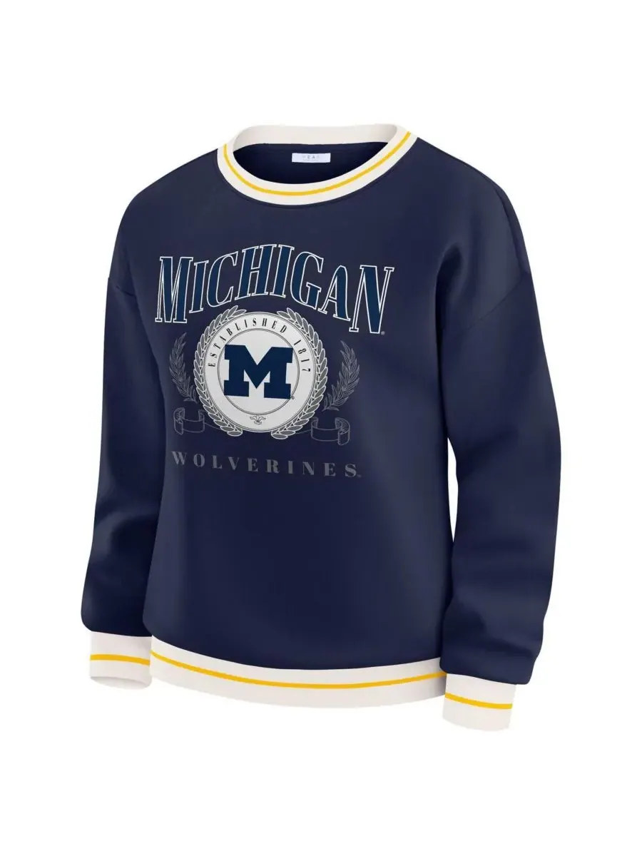 WEAR by Erin Andrews Женская толстовка Navy Michigan Wolverines Seal — изображение 3 из 3, темно-синий