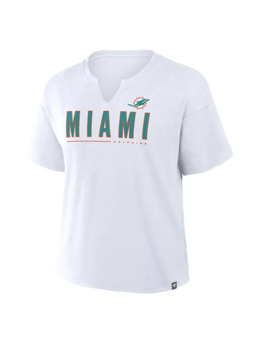 Fanatics Женская белая футболка Miami Dolphins Redzone Slub Boxy — изображение 4 из 5, белый