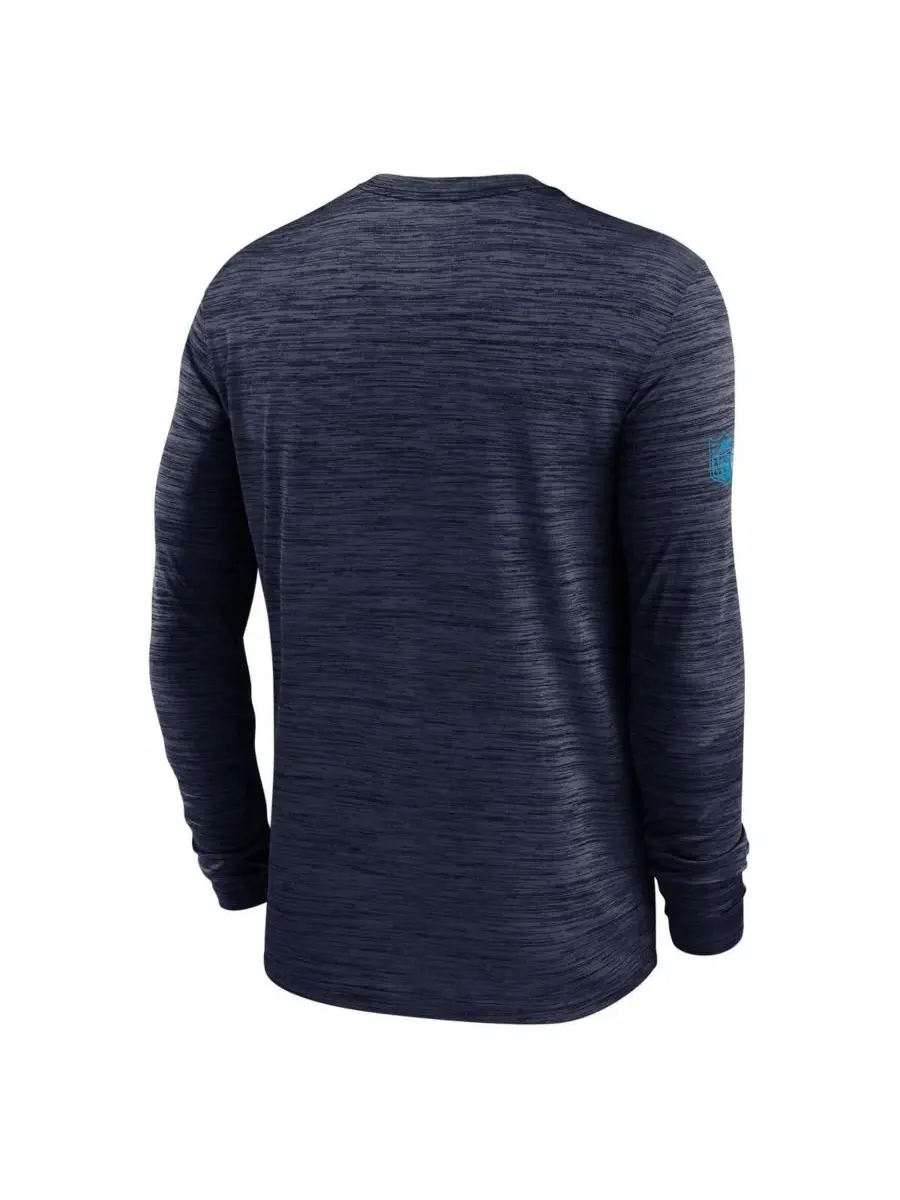 Nike Мужская темно-синяя футболка с длинным рукавом Tennessee Titans Sideline Velocity Performance — изображение 2 из 3
