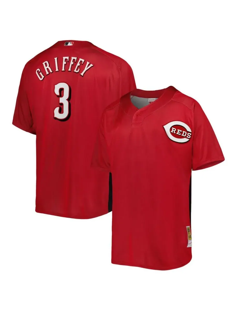 Mitchell & Ness Мужская тренировочная футболка Ken Griffey Jr. Red Cincinnati Reds Cooperstown — изображение 1 из 3, красный