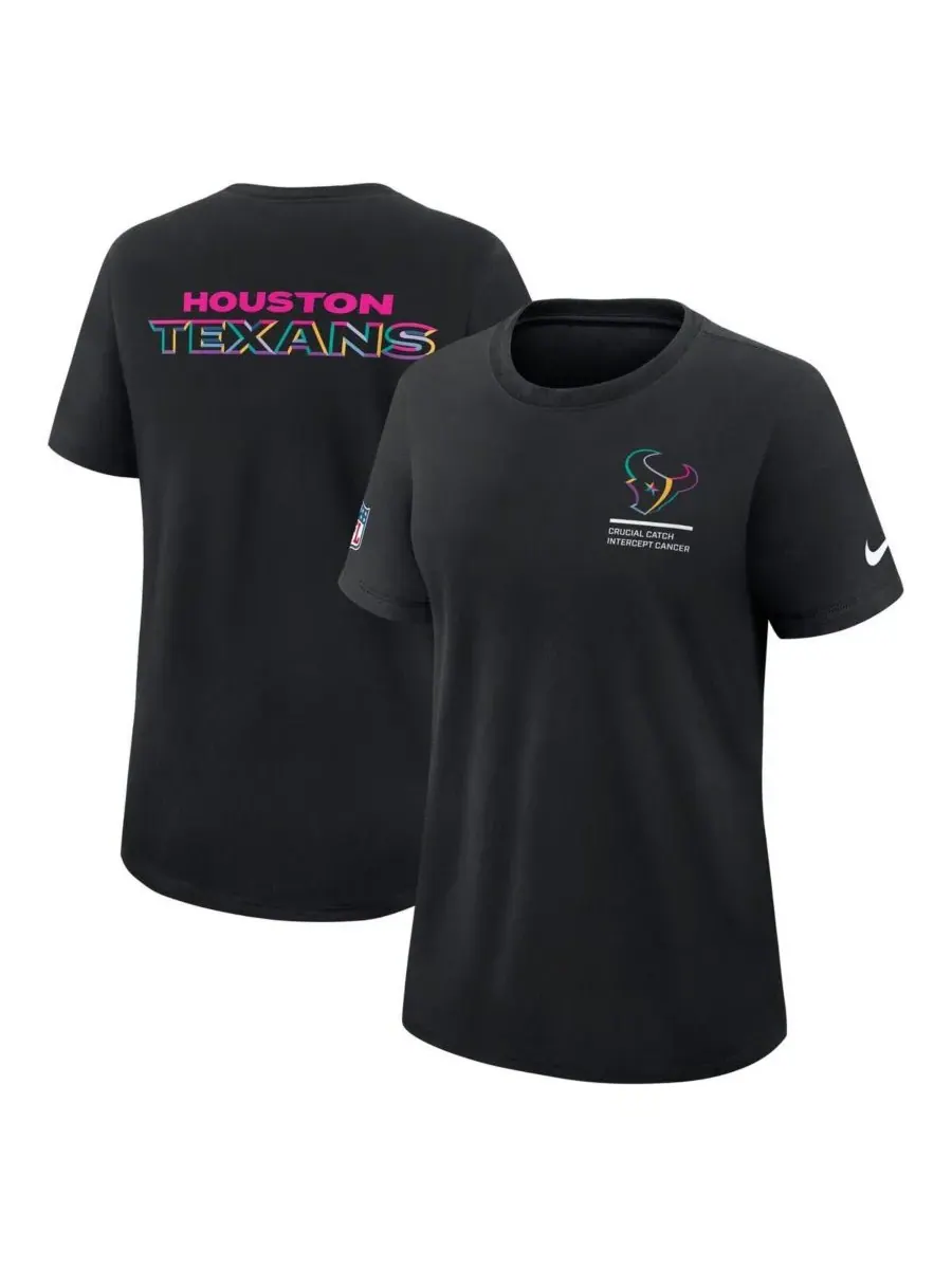 Nike Женская черная футболка Houston Texans 2025 NFL Crucial Catch Tri-Blend Dri-FIT — изображение 4 из 5, черный