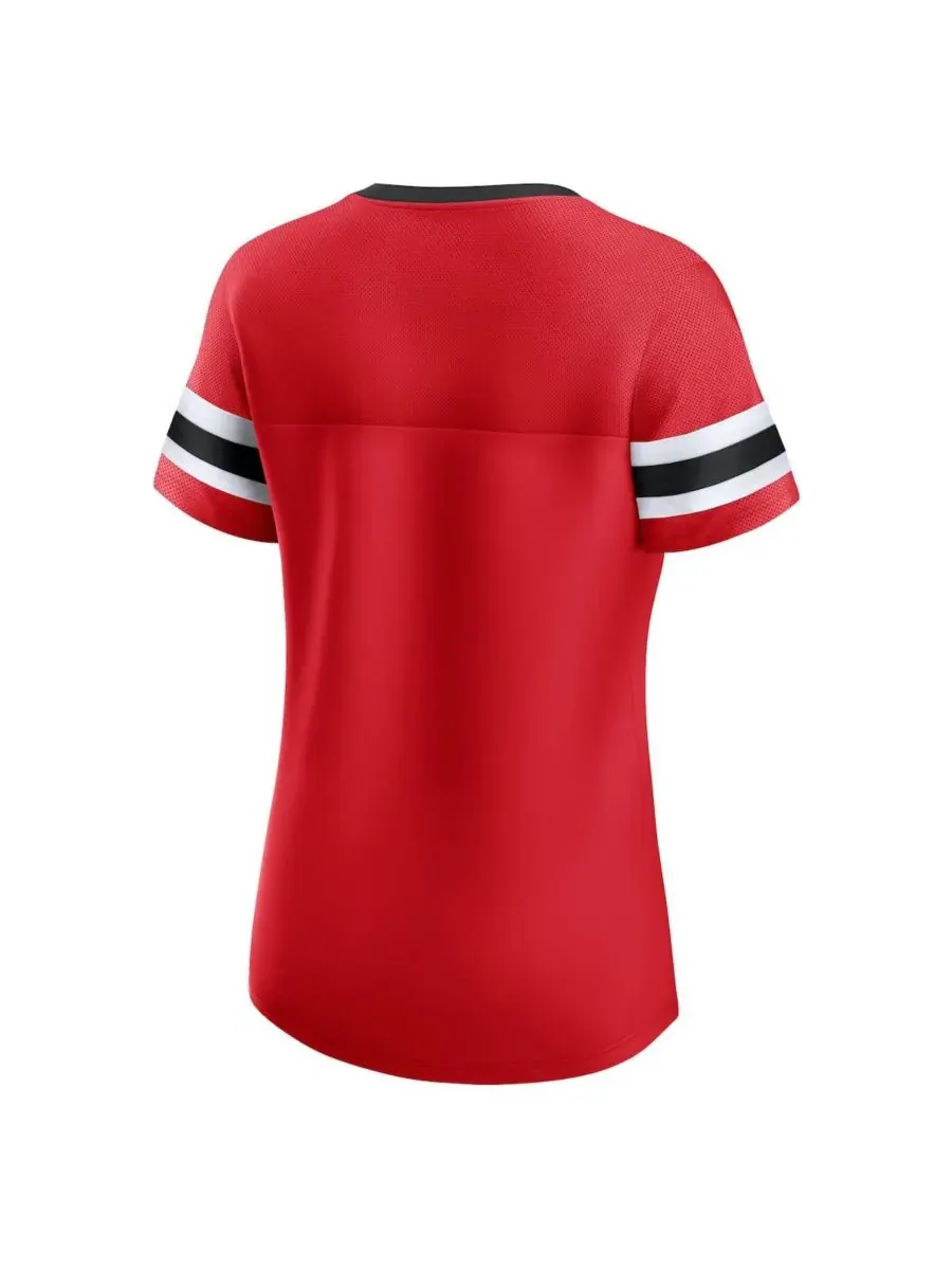 Fanatics Женская красная футболка Chicago Blackhawks Iconic Athena на шнуровке — изображение 2 из 3, красный