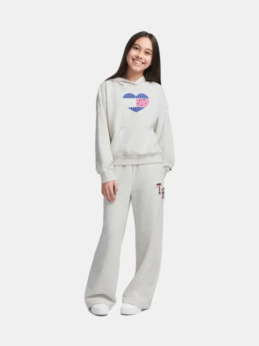 Худи из футера с капюшоном и логотипом Tommy Hilfiger, Oat Heather — изображение 2 из 9