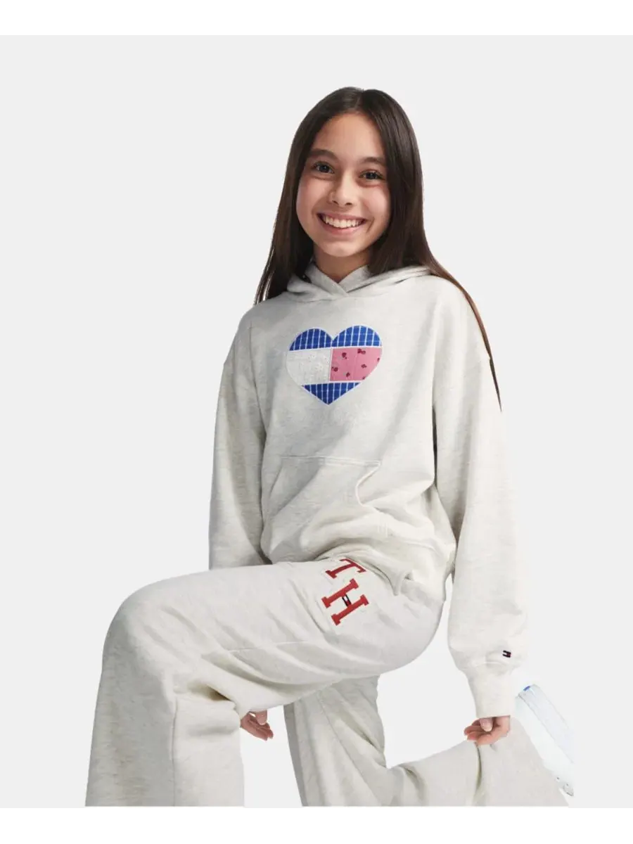 Худи из футера с капюшоном и логотипом Tommy Hilfiger, Oat Heather — изображение 5 из 9