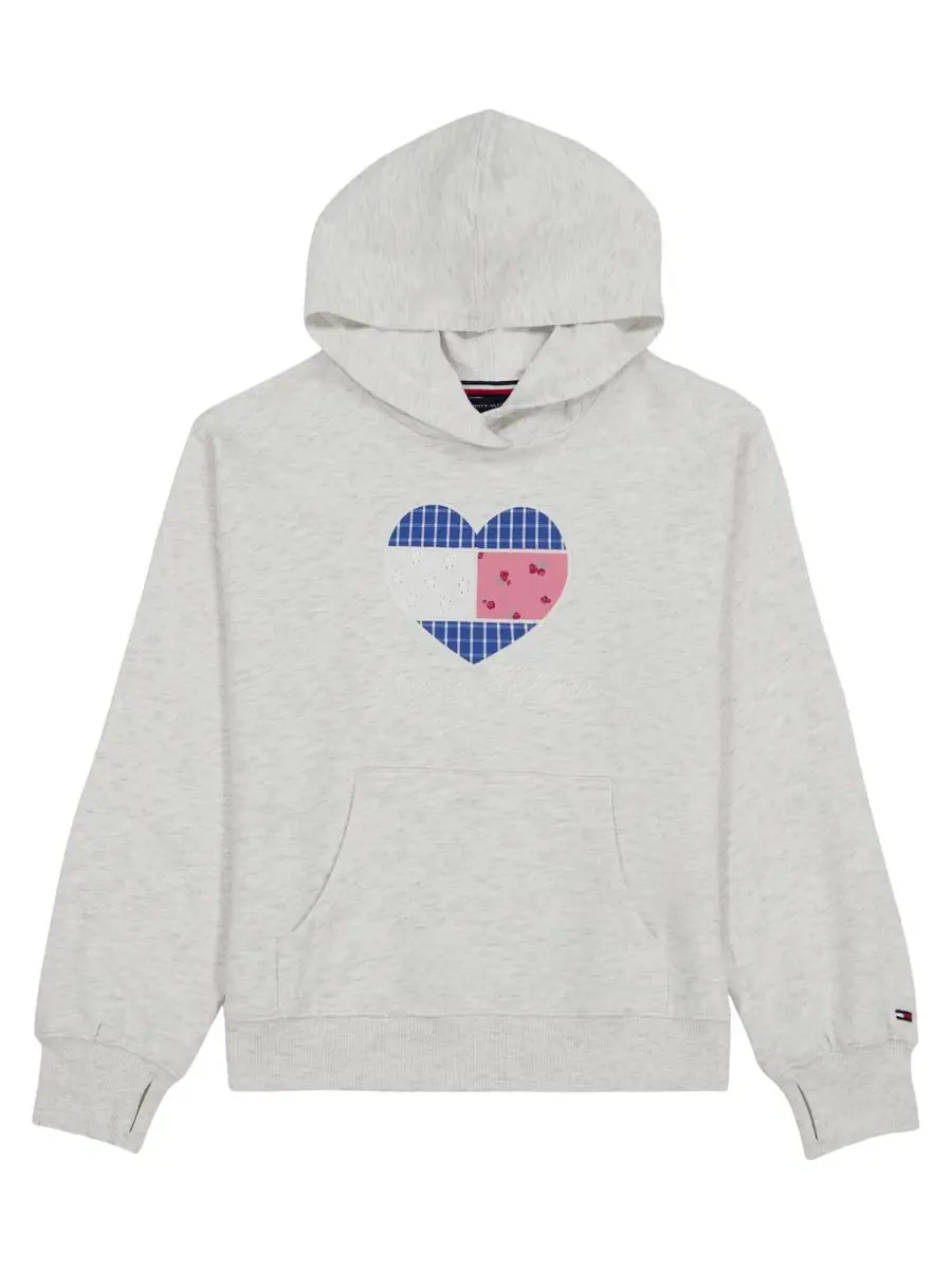 Худи из футера с капюшоном и логотипом Tommy Hilfiger, Oat Heather — изображение 6 из 9
