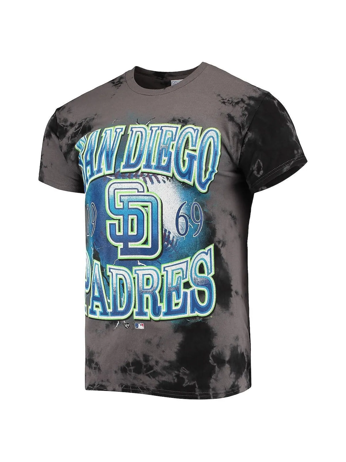 Мужская футболка '47 charcoal san diego padres wonder boy vintage-like tubular '47 Brand — изображение 2 из 3, темно-серый