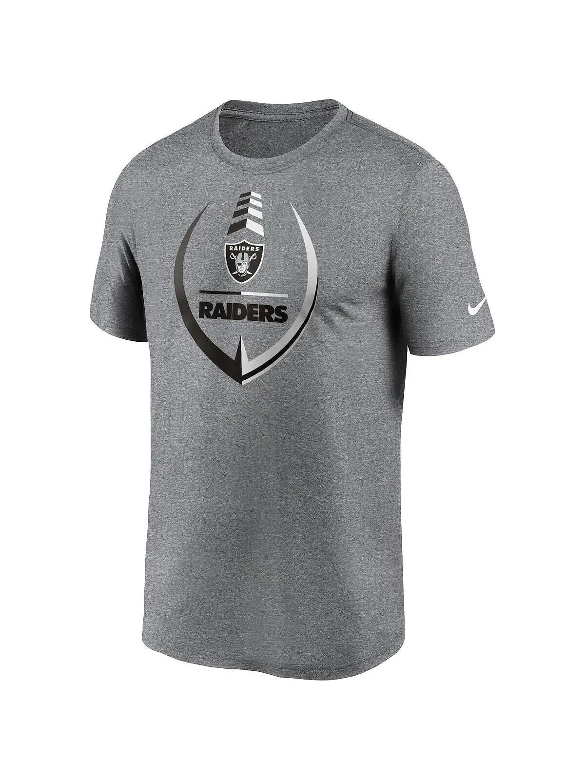 Мужская серая футболка las vegas raiders icon legend performance с меланжевым покрытием Nike — изображение 2 из 3, серый