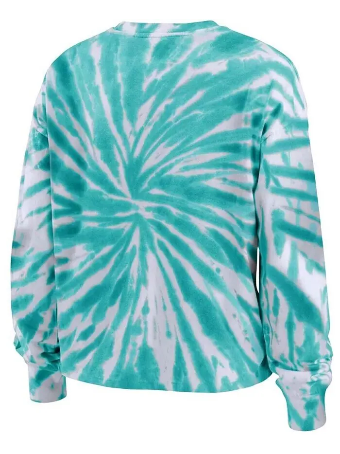 Женская голубая футболка с длинным рукавом Seattle Kraken Tie Dye Wear By Erin Andrews — изображение 3 из 3