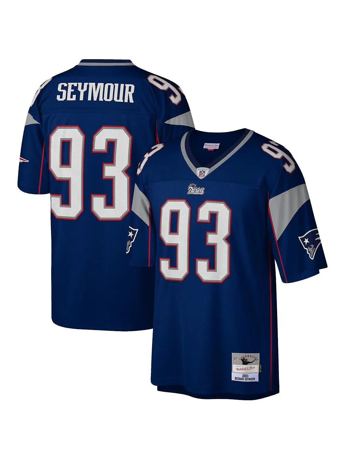 Мужская футболка Richard Seymour Navy New England Patriots 2003 Legacy Replica Mitchell & Ness — изображение 1 из 3