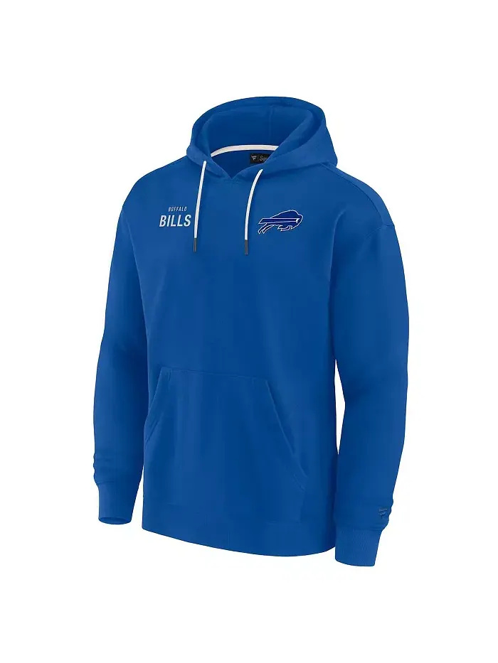 Мужская и женская уютная флисовая толстовка с капюшоном Royal Buffalo Bills Fanatics Signature — изображение 2 из 3