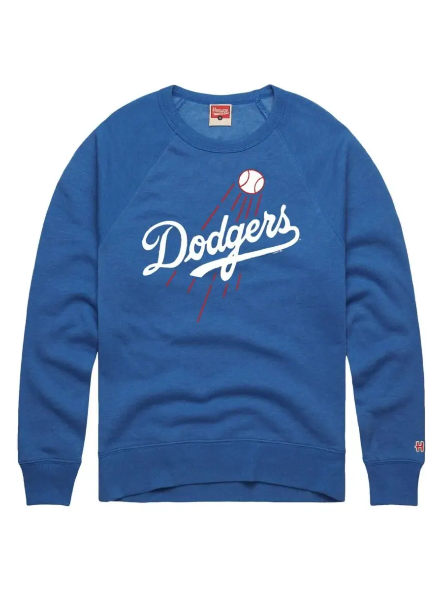 Свитшот с реглан-рукавами Los Angeles Dodgers Cooperstown Collection Homage — синий