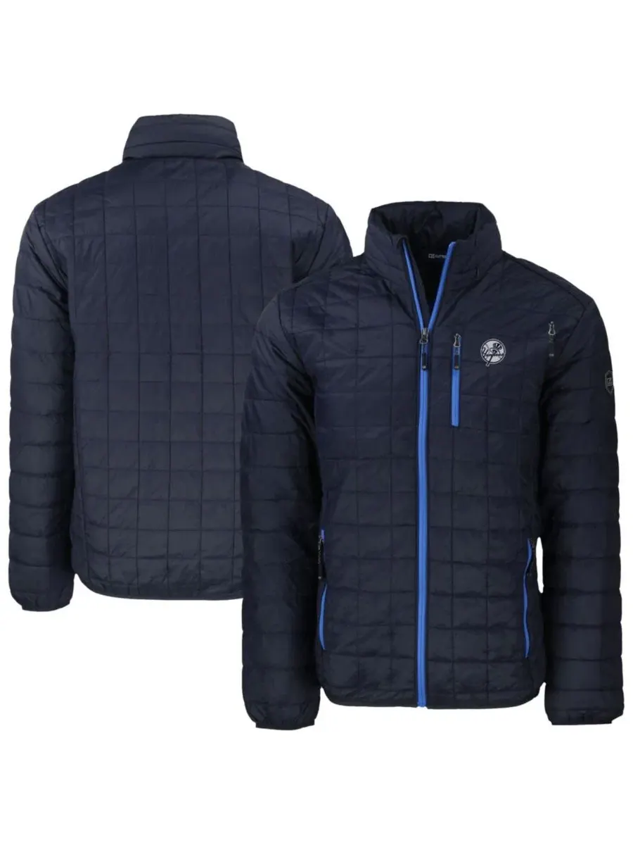 Мужской утепленный пуховик-худи с капюшоном Rainier PrimaLoft Eco Cutter & Buck — изображение 1 из 3, темно-синий