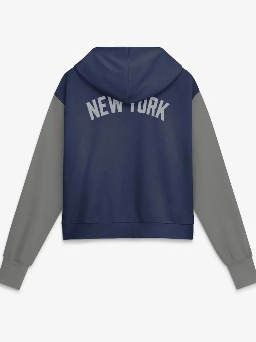 Женская укороченная худи с капюшоном Nike Cooperstown Collection — изображение 2 из 2, темно-синий серый