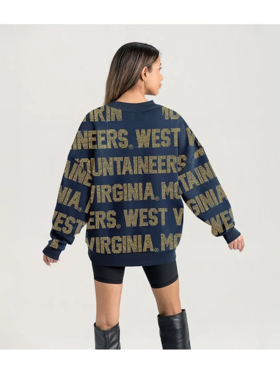 Свитшот оверсайз с принтом West Virginia Mountaineers Gameday Couture — изображение 3 из 5, темно-синий