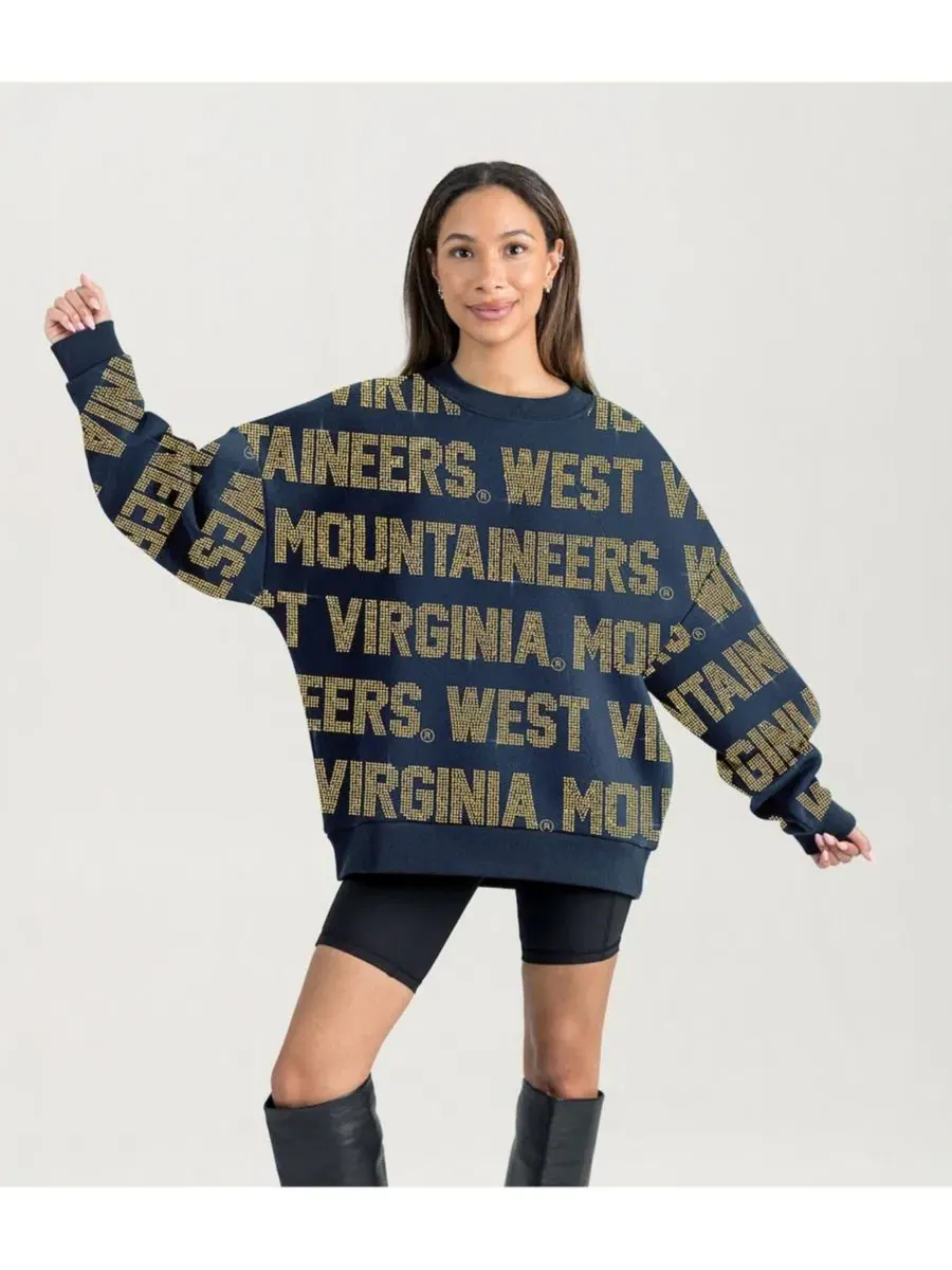 Свитшот оверсайз с принтом West Virginia Mountaineers Gameday Couture — изображение 4 из 5, темно-синий