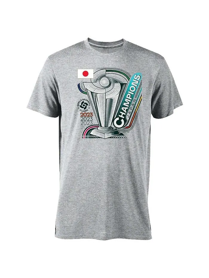 Мужская серая футболка Japan Baseball 2023 World Baseball Classic Champions Tri-Blend Legends — изображение 2 из 2, серый