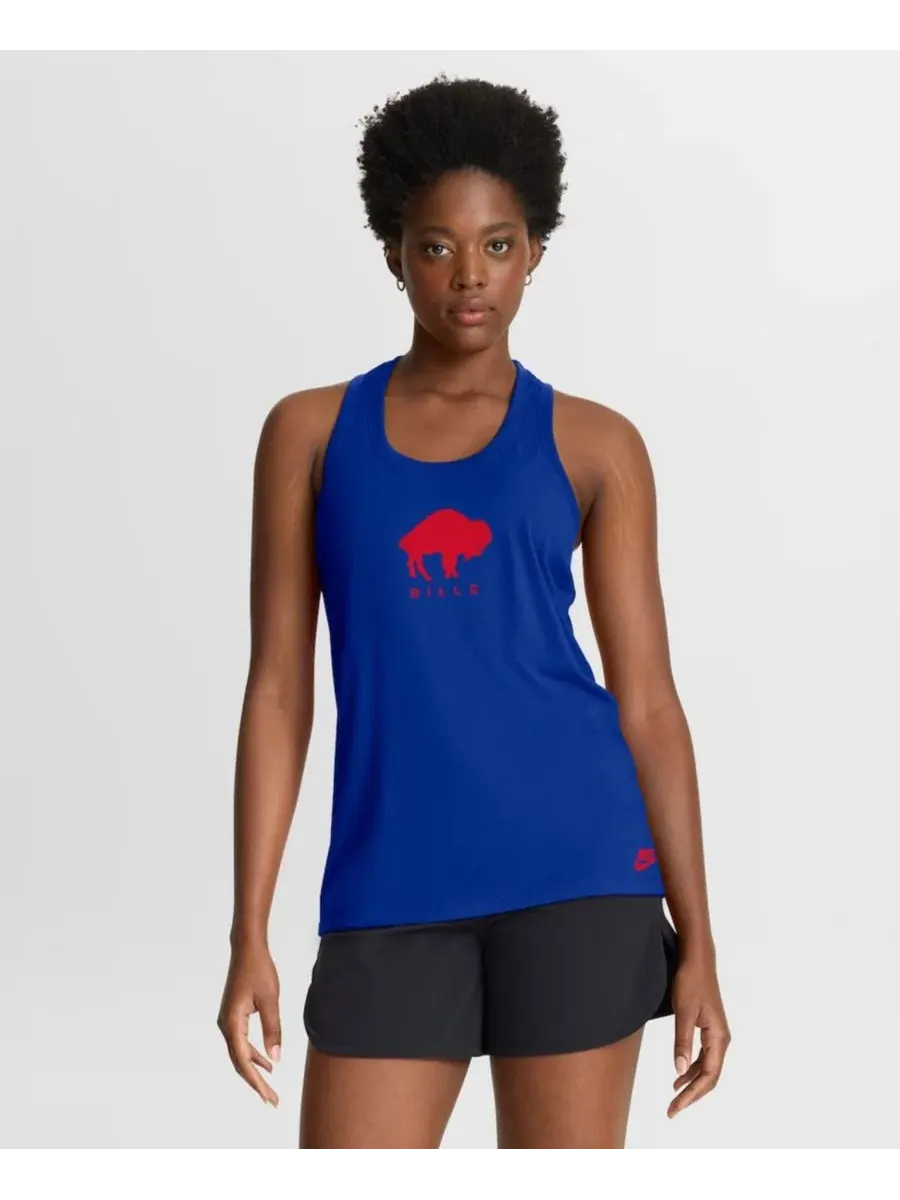 Женский топ-безрукавка с принтом Buffalo Bills Hurry Up Tri-Blend Dri-FIT Nike — изображение 1 из 5, королевский