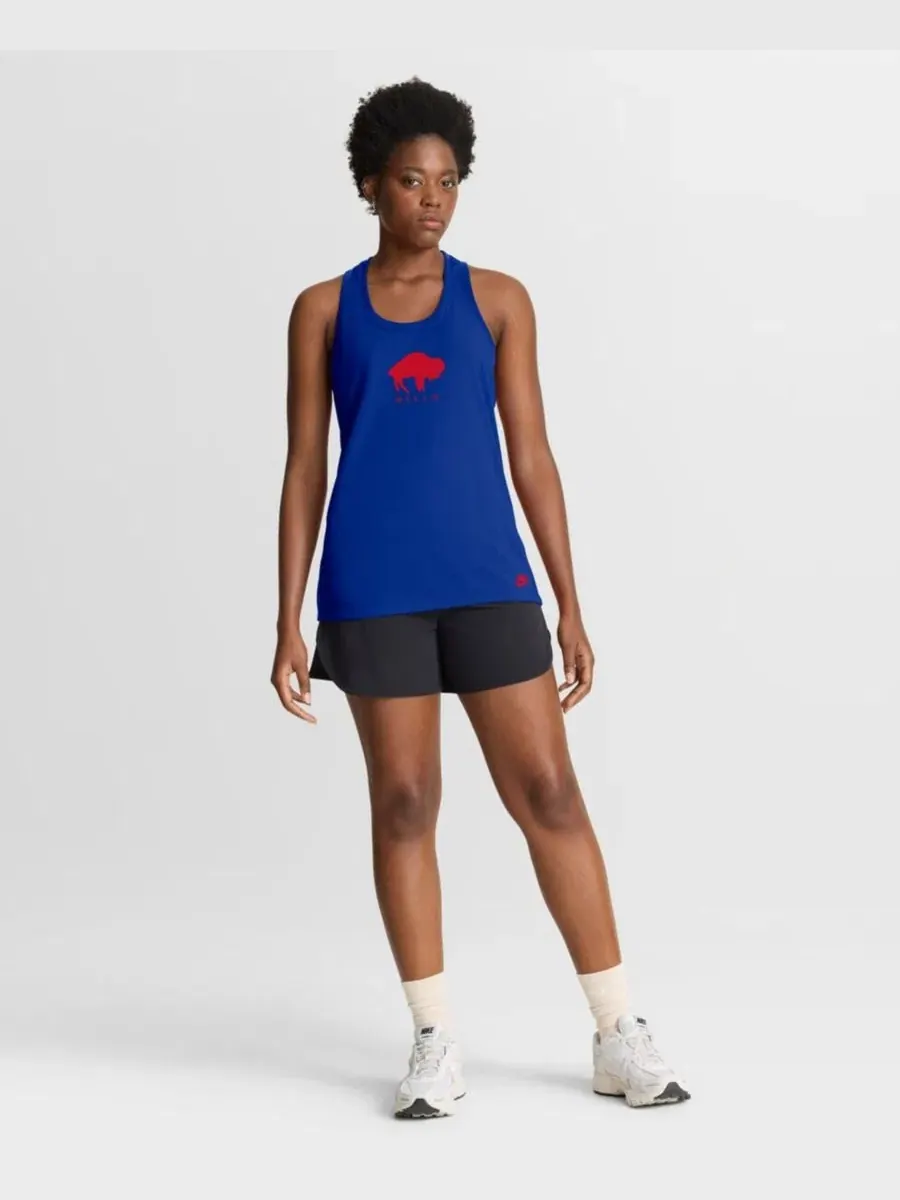 Женский топ-безрукавка с принтом Buffalo Bills Hurry Up Tri-Blend Dri-FIT Nike — изображение 5 из 5, королевский