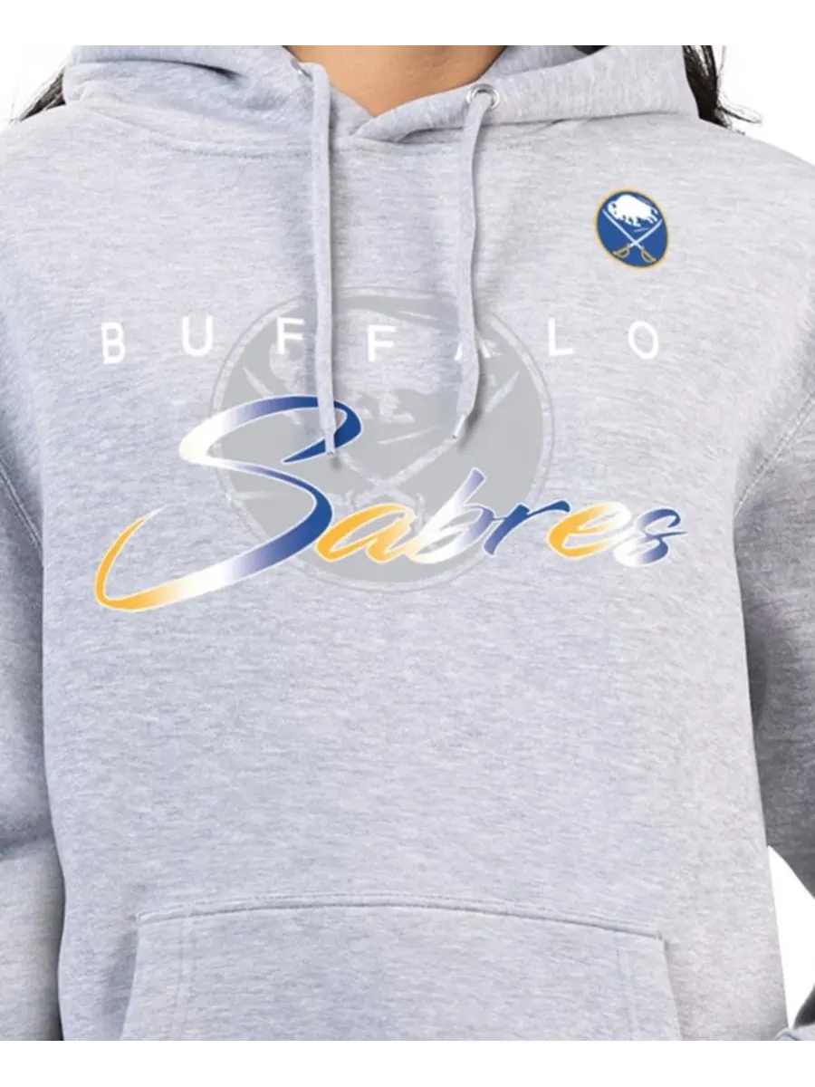 Женская флисовая худи с капюшоном Buffalo Sabres Shadow Logo G-III 4Her by Carl Banks — изображение 2 из 3, серый