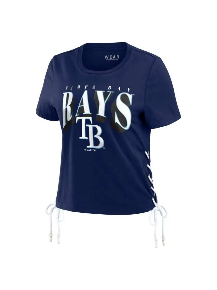 Футболка женская с укороченным кроем и шнуровкой по бокам Tampa Bay Rays WEAR by Erin Andrews — изображение 4 из 4