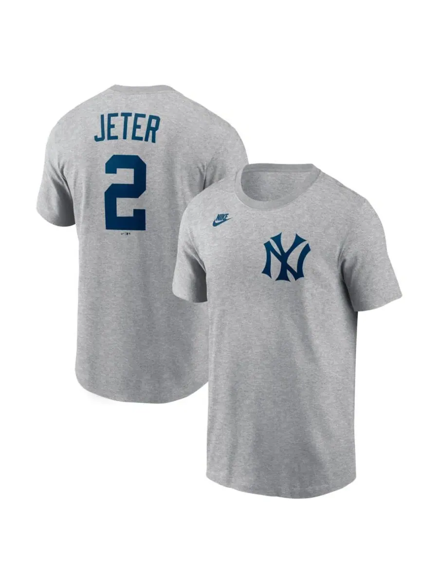 Футболка с именем и номером Derek Jeter Nike — изображение 1 из 3, серый