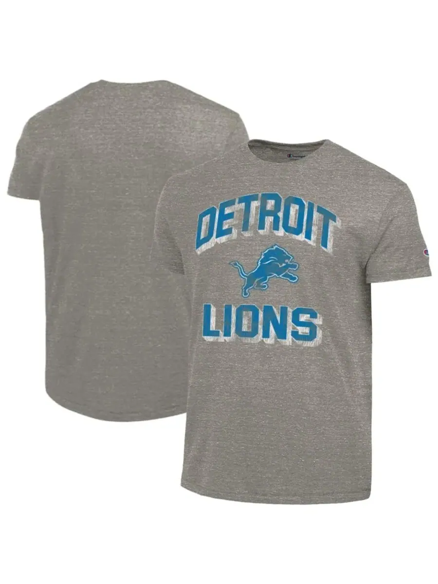 Футболка с принтом Ultimate Tri-Blend Detroit Lions Champion — изображение 1 из 3, темно-серый