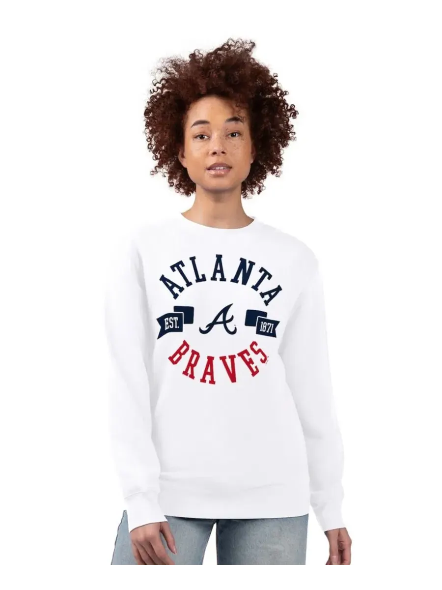 Женский свитшот с флисовой подкладкой Atlanta Braves G-III 4Her by Carl Banks — изображение 1 из 2, белый