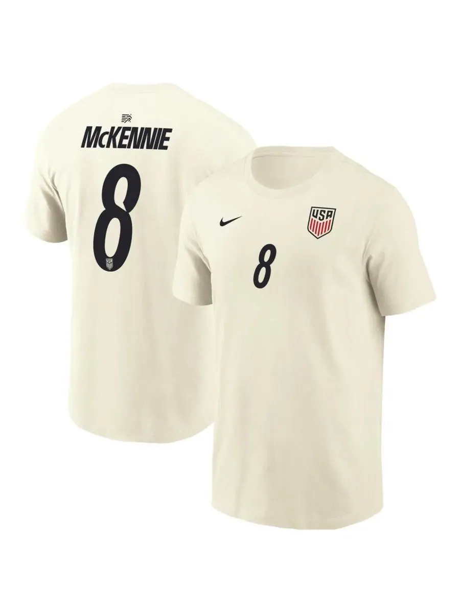 Футболка с именем и номером Weston McKennie Nike — изображение 1 из 3, бежевый