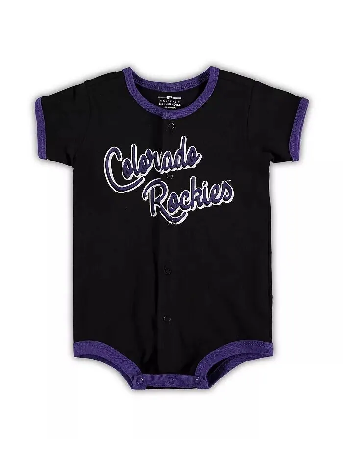Комбинезон для мальчиков и девочек Colorado Rockies Power Hitter черного цвета Outerstuff