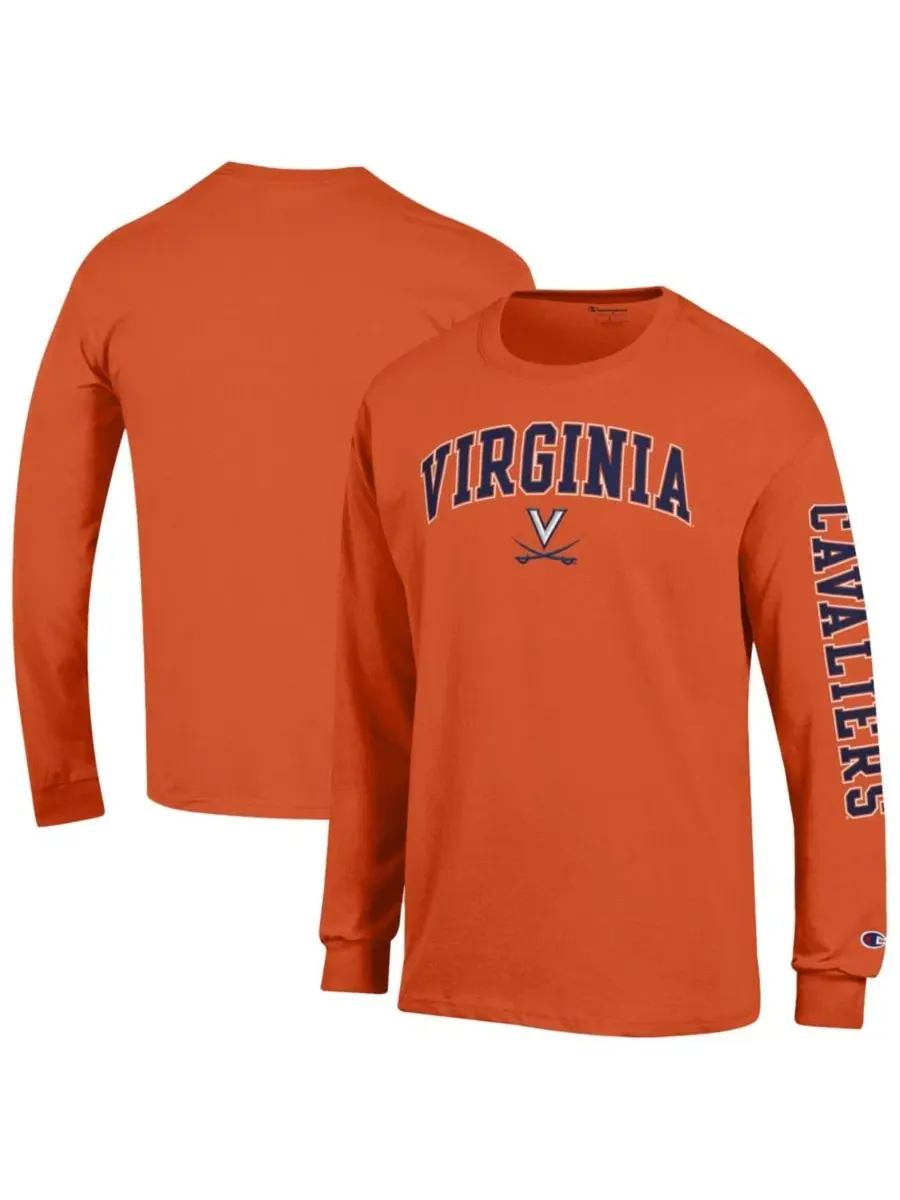 Футболка с длинным рукавом с принтом Virginia Cavaliers Champion — изображение 1 из 3, оранжевый
