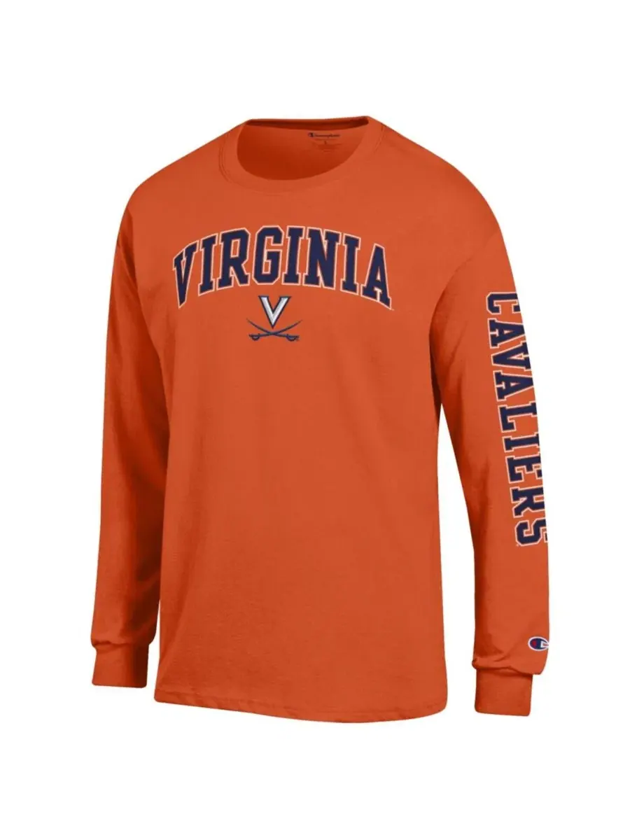 Футболка с длинным рукавом с принтом Virginia Cavaliers Champion — изображение 2 из 3, оранжевый
