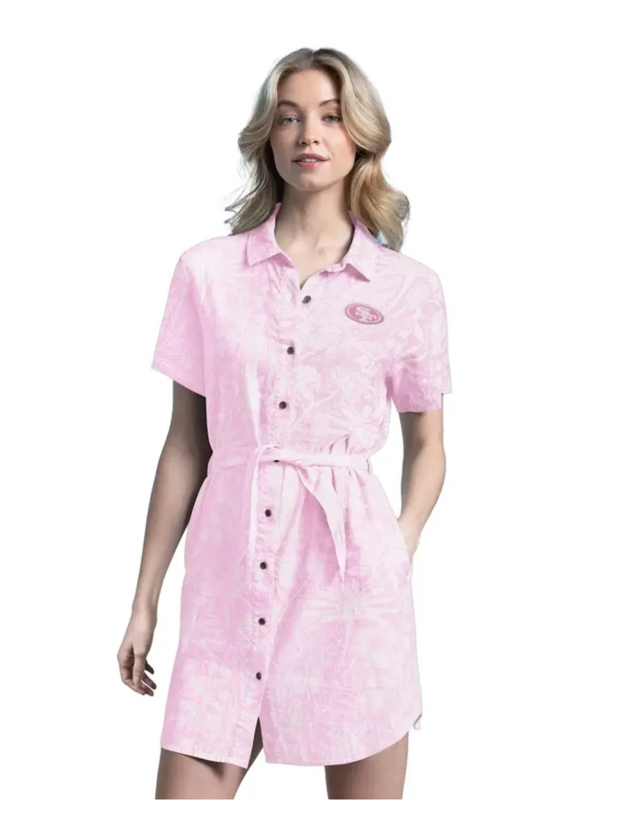 Платье из льна с принтом Palm Linen Dress Margaritaville — розовый